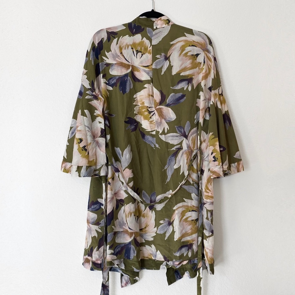 Olive Green Kimono Robe - Picture 5 of 12